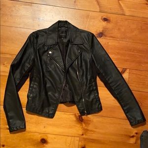 Dynamite - Black Faux-Leather Moto Jacket